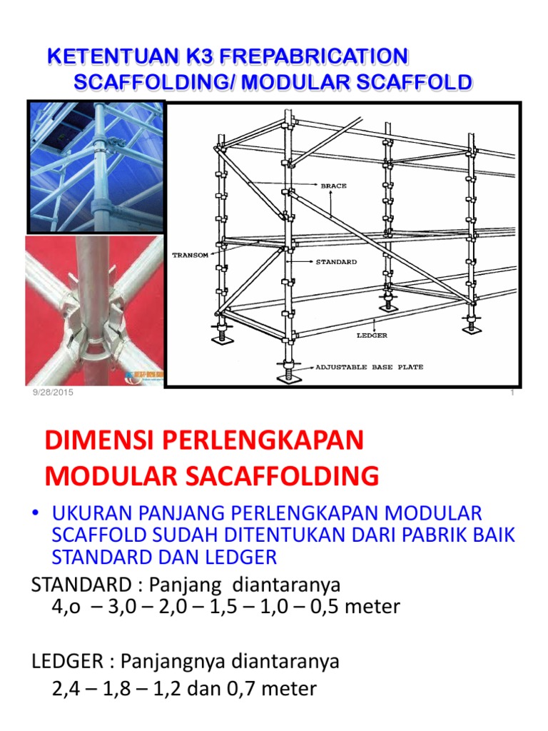 Dimensi dan Standar Scaffolding Modular | PDF