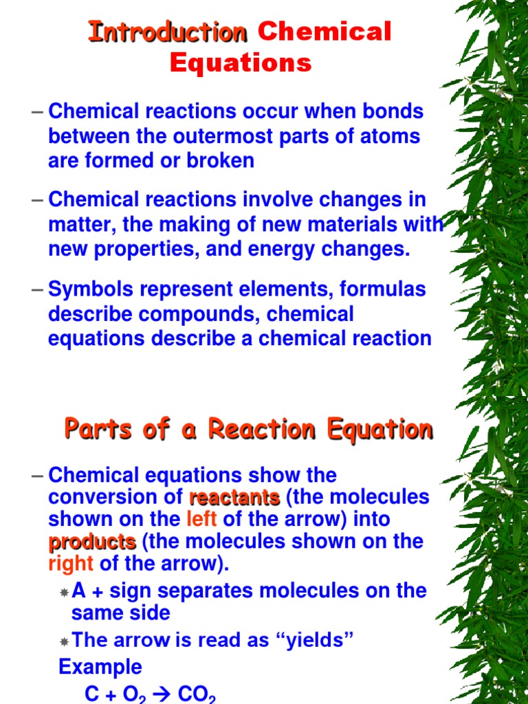 Understanding Chemical Equations | PDF | Chemical Reactions | Chemical ...