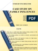 Case Study On Family Influences: Consumer Buying Behavior