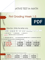 1 Summative Test in Math: First Grading Week 1-3