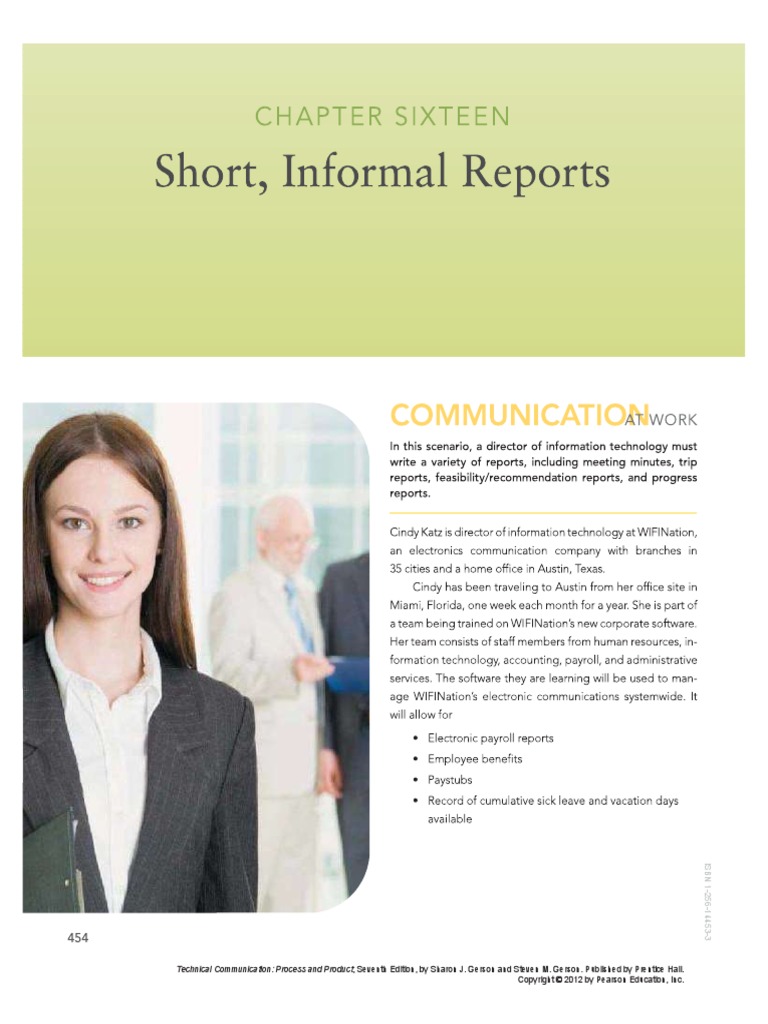 Chapter 16 - Short and Informal Report | PDF | Entertainment Companies ...