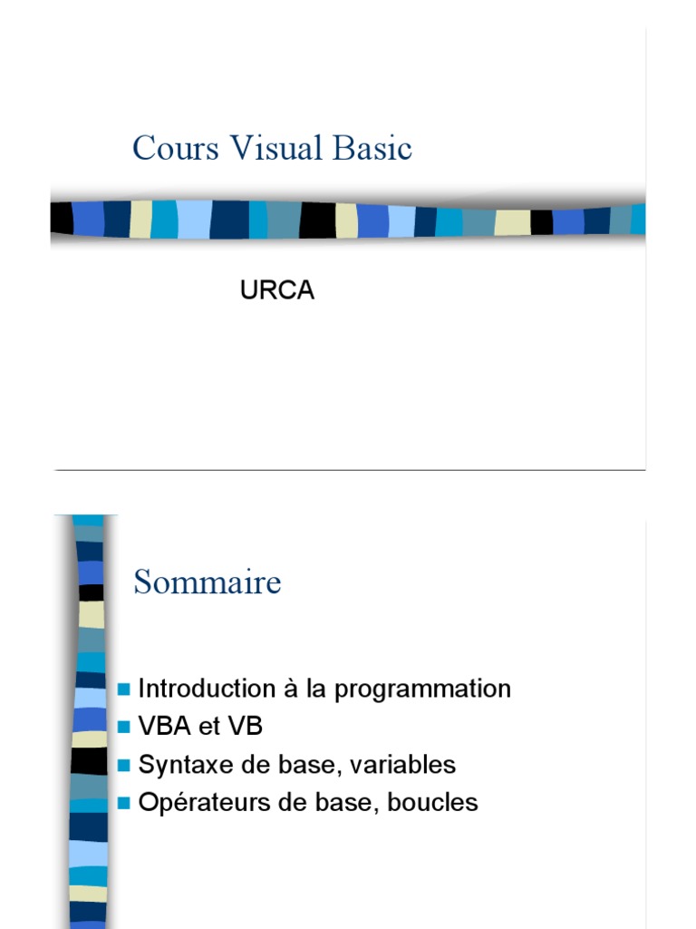 Introduction à Visual Basic | PDF | De base | Langage de programmation