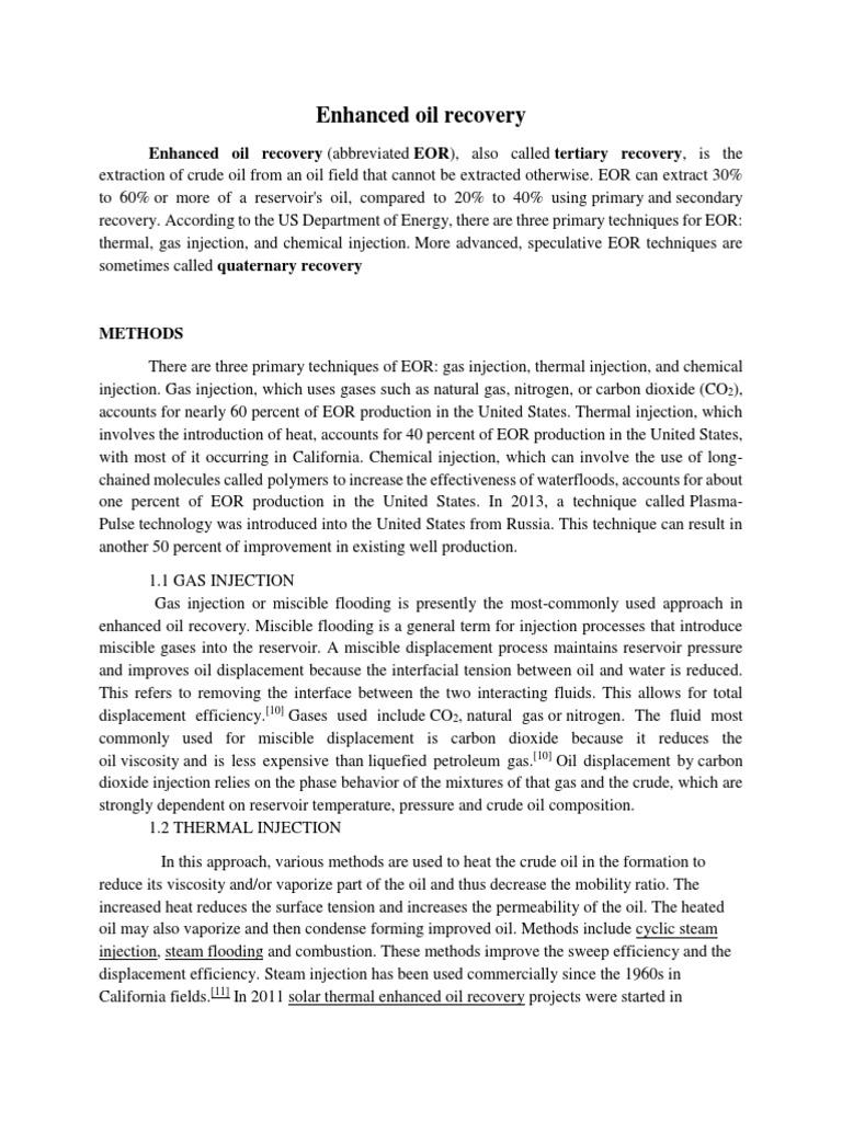 Maximizing Oil Recovery A Comprehensive Overview of Enhanced Oil