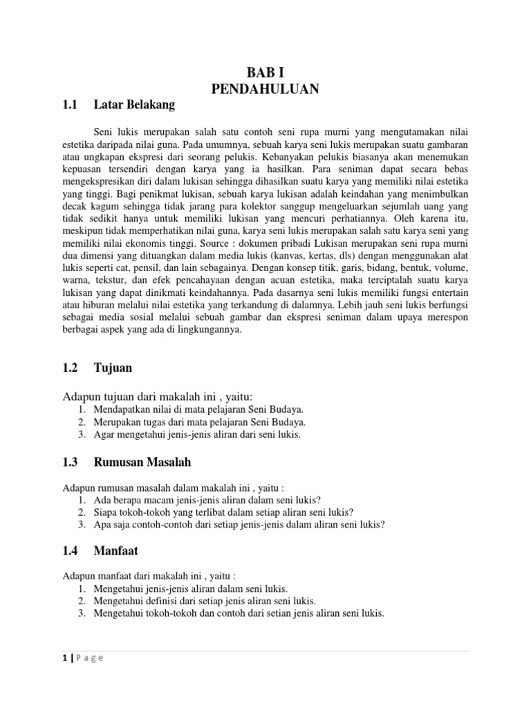 Jenis-Jenis Aliran Dalam Seni Lukis | PDF