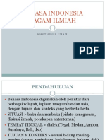 Bahasa Indonesia Ragam Ilmiah