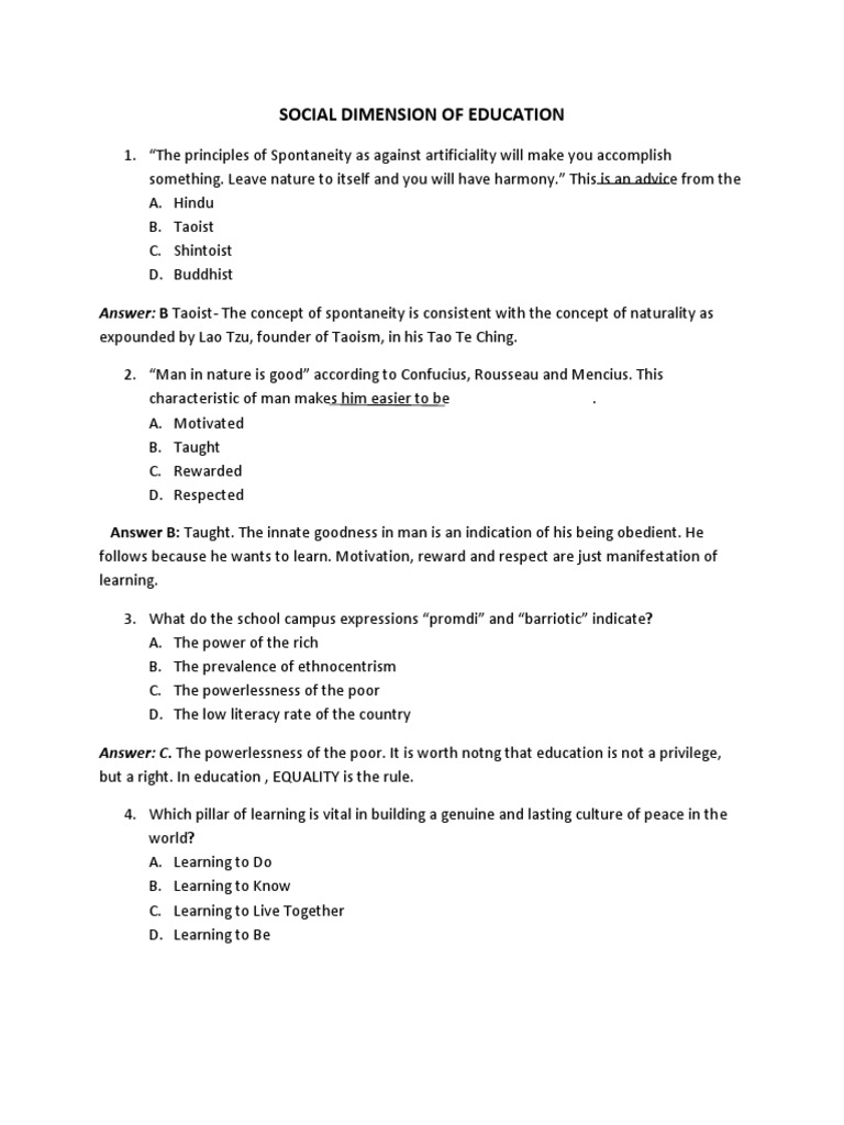 Social Dimension of Education | PDF | Teachers | Learning