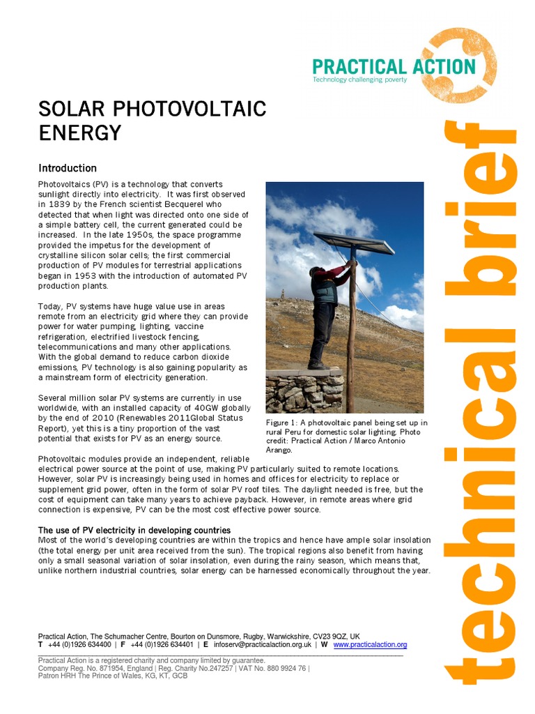 Solar Photovoltaic Energy Guide | PDF | Photovoltaics | Photovoltaic System