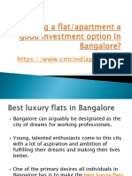 Is Buying A Flat/apartment A Good Investment Option in Bangalore?