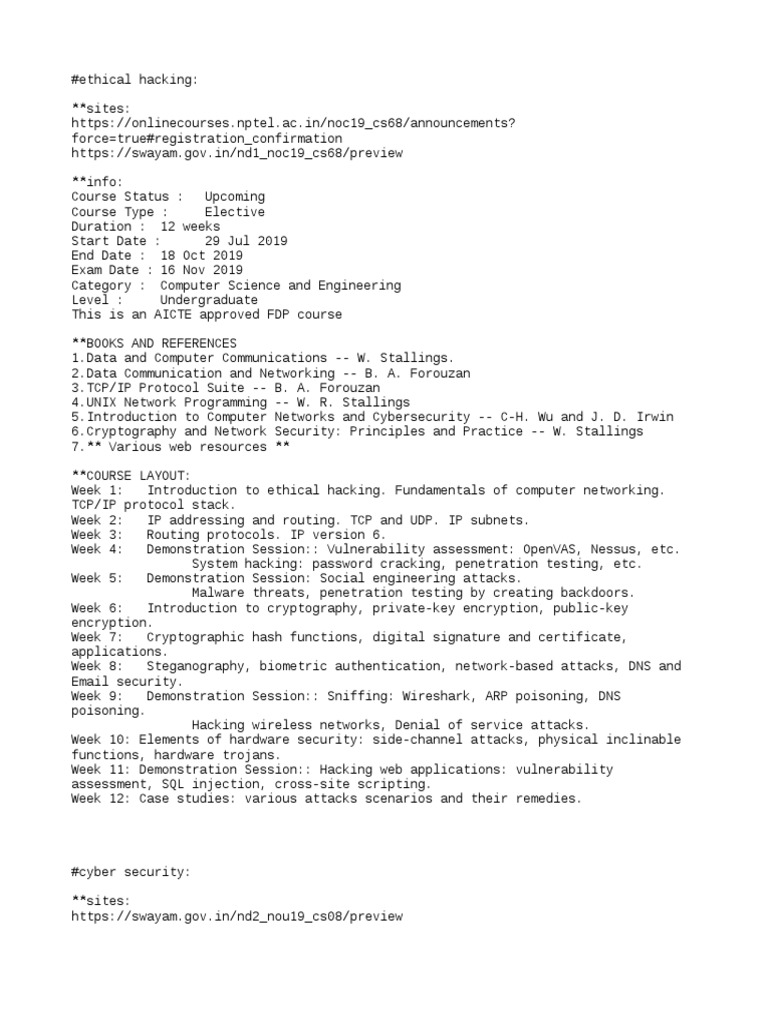 cyber security nptel