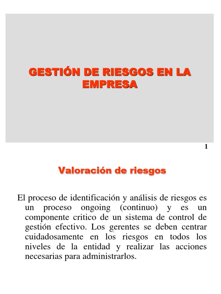 Gestión Integral de Riesgos Empresariales | PDF | Riesgo | Business