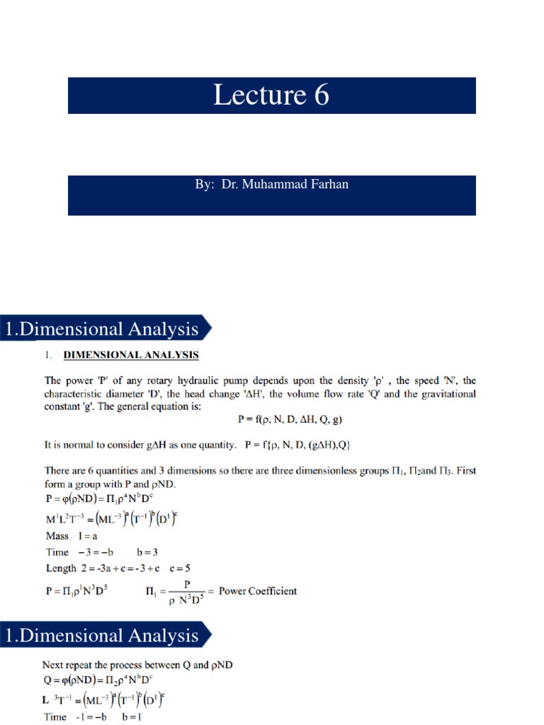 Dimensional Analysis in Pump Systems | PDF