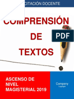 Comprensión DE Textos: Ascenso de Nivel Magisterial 2019