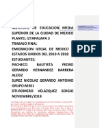 301M Emigración Ilegal de México a Los Estados Unidos