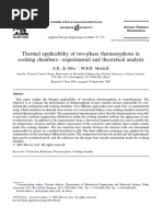 Thermal Applicability of Two-Phase Thermosyphons in Cooking Chambers - Experimental and Theoretical Analysis