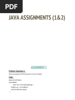 Java Assignments (1&2) : Assignment 1