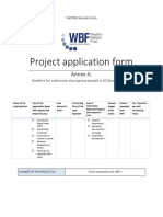 Project Application Form: Annex A