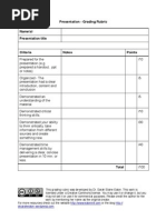 Download Presentation Grading Rubric1 by Dr Sarah Elaine Eaton SN43445982 doc pdf