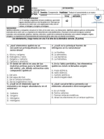 PRUEBA 8° Elementos Químicos en El Entorno
