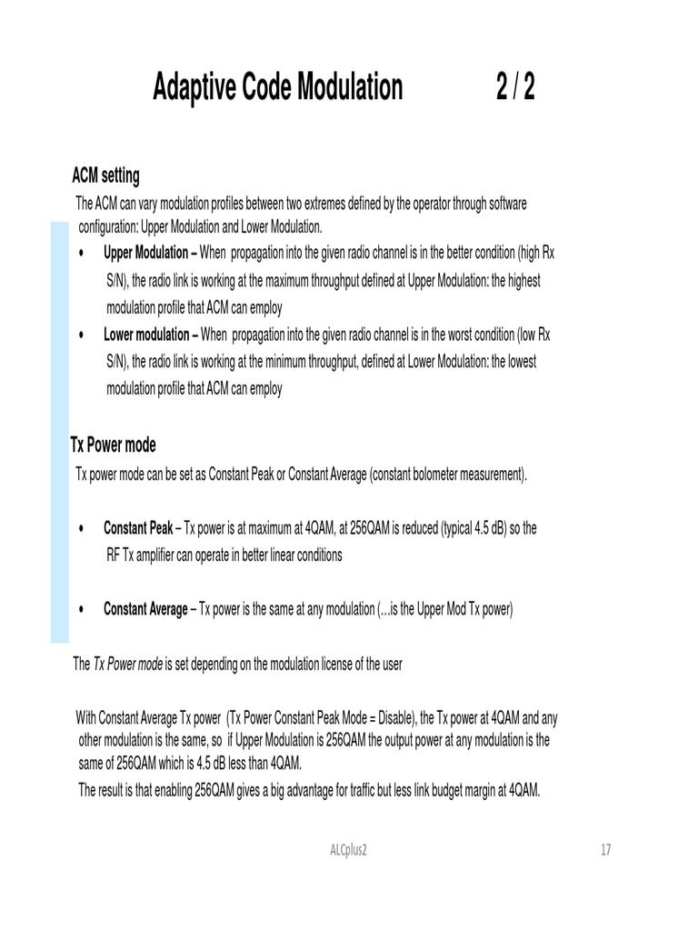 Adaptive Code Modulation 2 / 2: ACM Setting | PDF | Science ...