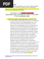 Transfer of Cases Research