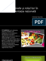Vitaminele Și Rolul Lor În Alimentația Rațională