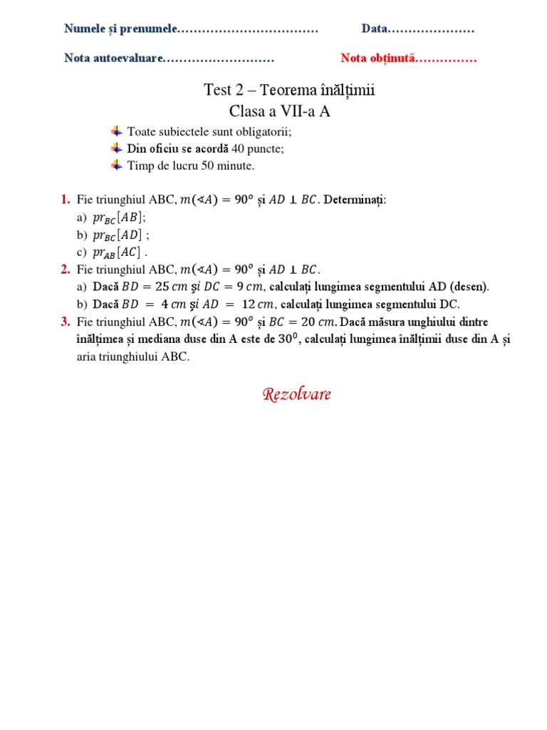 4.g.1 Teorema Inaltimii | PDF