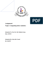Assignment Topic: Computing Labor Statistics: Submitted To: Prof. Dr. Md. Mahbub Alam Date: 29/9/19