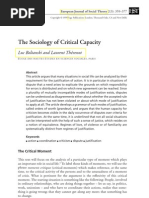 Boltanski The Sociology of Critical Capacity