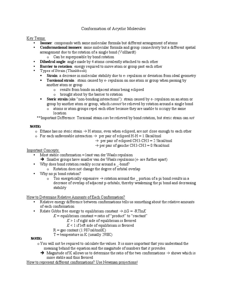 Newmann Projection ND Strain | PDF | Conformational Isomerism | Chemistry