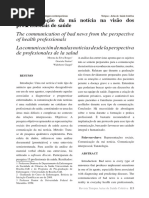 A Comunicação de Más Notícias Na Visão Dos Profissionais de Saúde