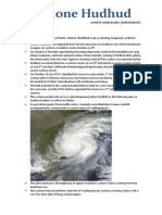 Cyclone Hudhud: A Case Study of Extremely Severe Cyclonic Storm
