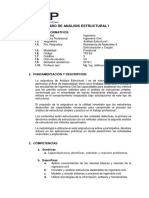 Silabo de Análisis Estructural I: 1. Datos Informativos