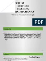 MECH 182 Statics / MECH 106 Basic Mechanics: Tutorials-Fundamental Concepts