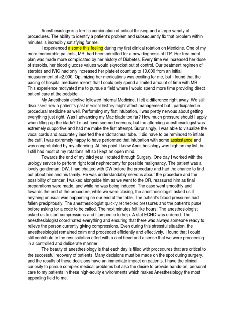 eras personal statement 2 pages