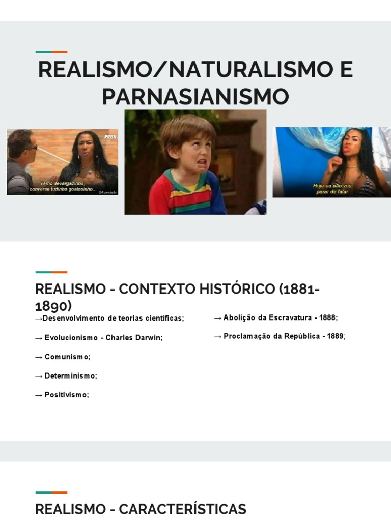 Realismo, Naturalismo e Parnasianismo no Brasil e em Portugal no século XIX PDF Realismo