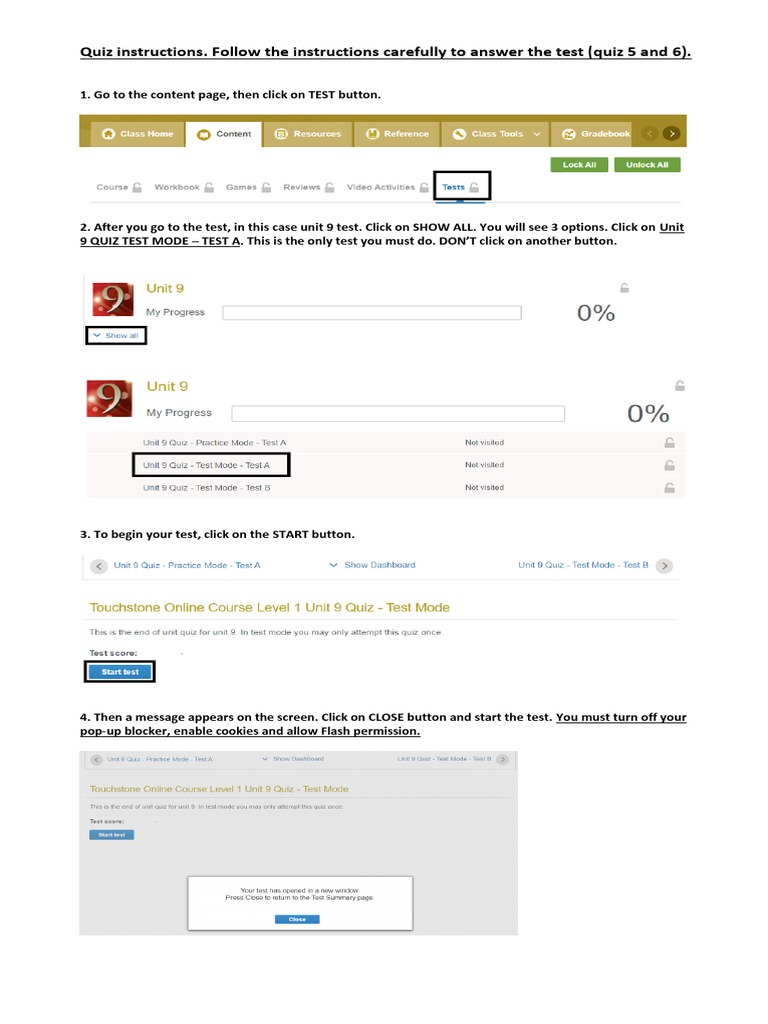 Quiz Instructions PDF