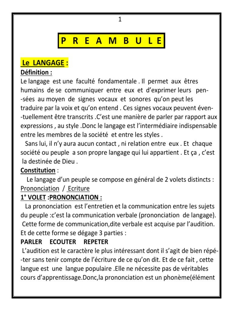 p r e a m b u l 1 repare repare pdf nombre grammatical genre grammatical