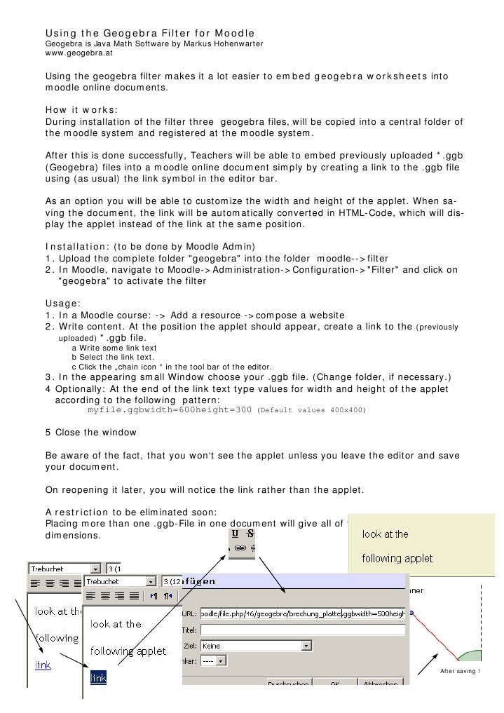 Moodle Geogebra Filter Guide | PDF | Computers