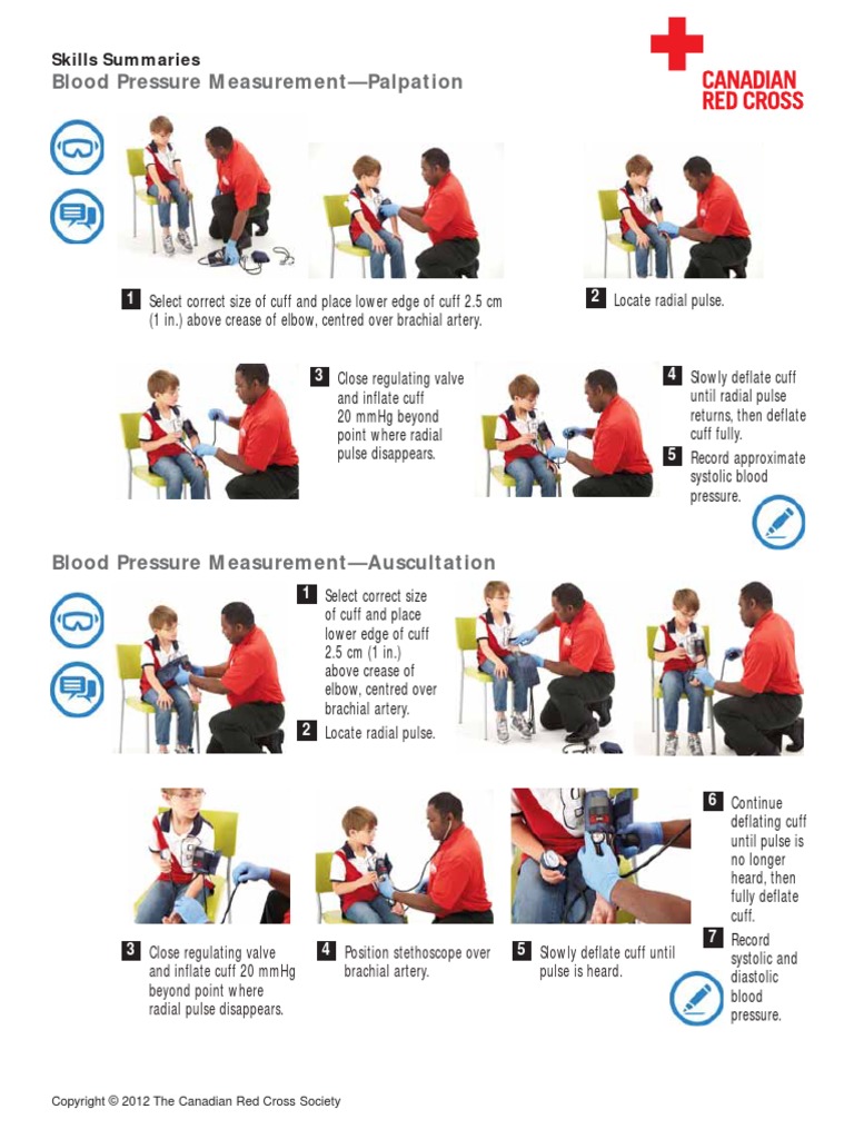 Blood Pressure Measurement-Palpation: Skills Summaries | PDF | Pulse ...
