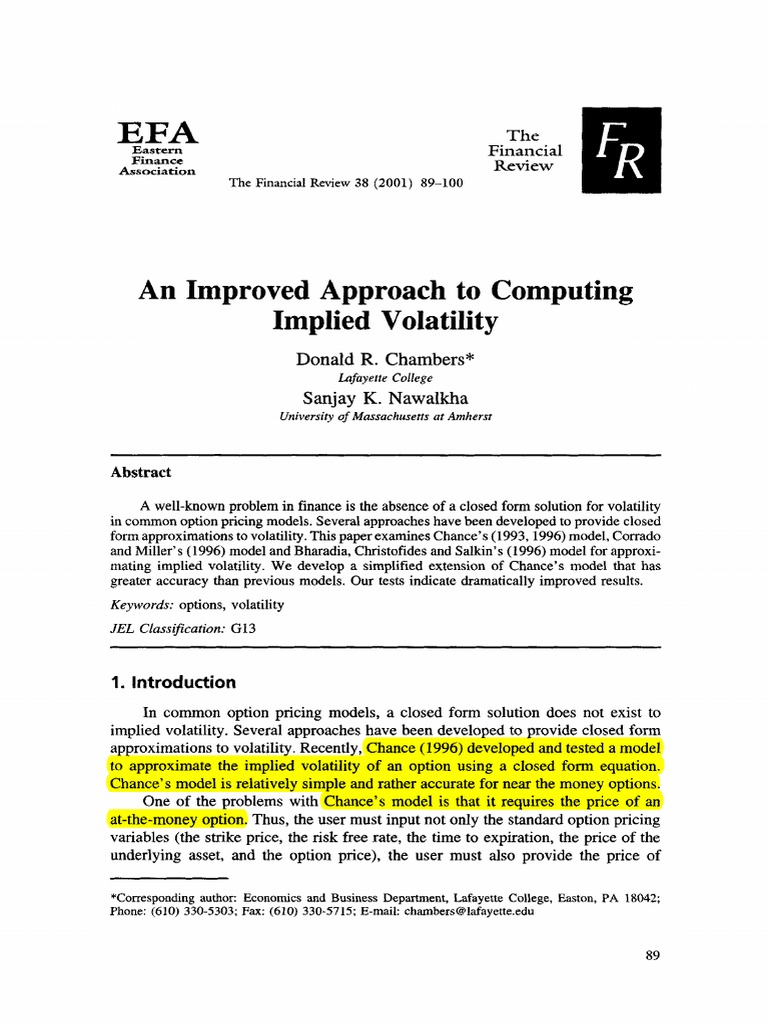 Improved Implied Volatility Model | PDF | Moneyness | Greeks (Finance)