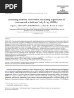 Evaluating Elements of Executive Functioning As Predictors of Instrumental Activities of Daily Living (Iadls)