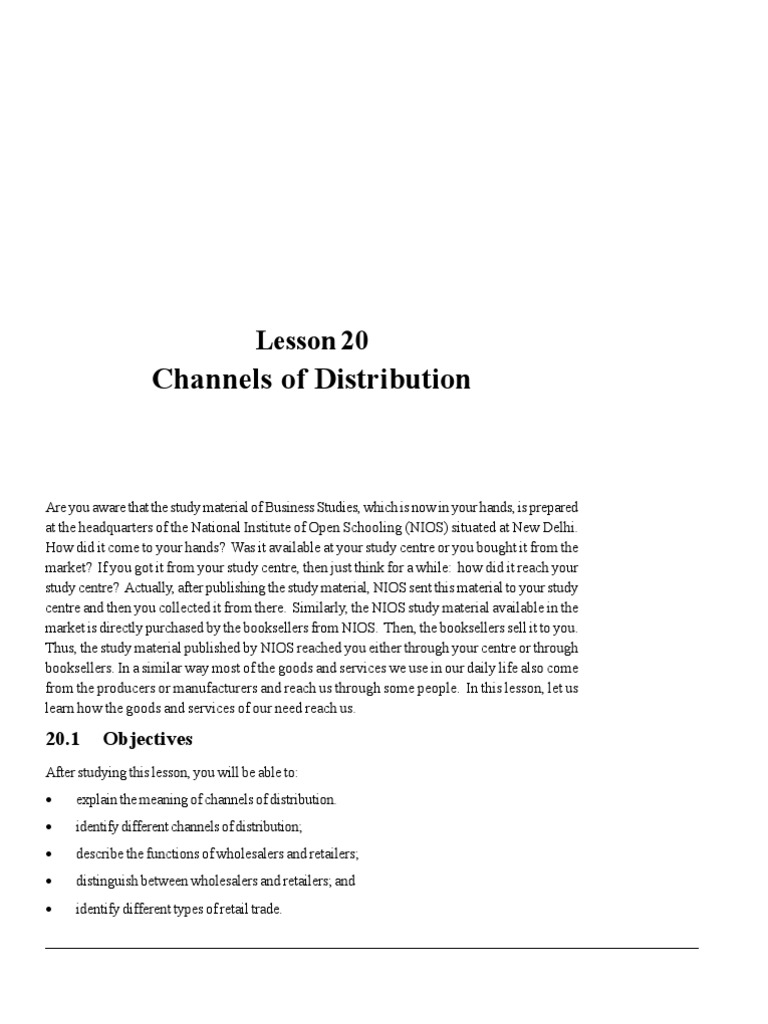 Understanding Indirect Distribution Channels | PDF | Retail | Goods