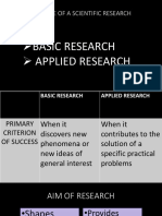 Purpose of A Scientific Research: Basic Research Applied Research