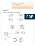 Evaluacion Eje de Medicion 4º Basico