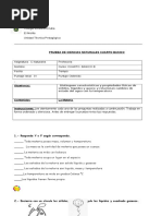 Prueba-Estados-De-La-Materia Cuarto Basico 2016