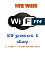 Bente Wifi: (12 Noon - 12 Noon The Next Day)