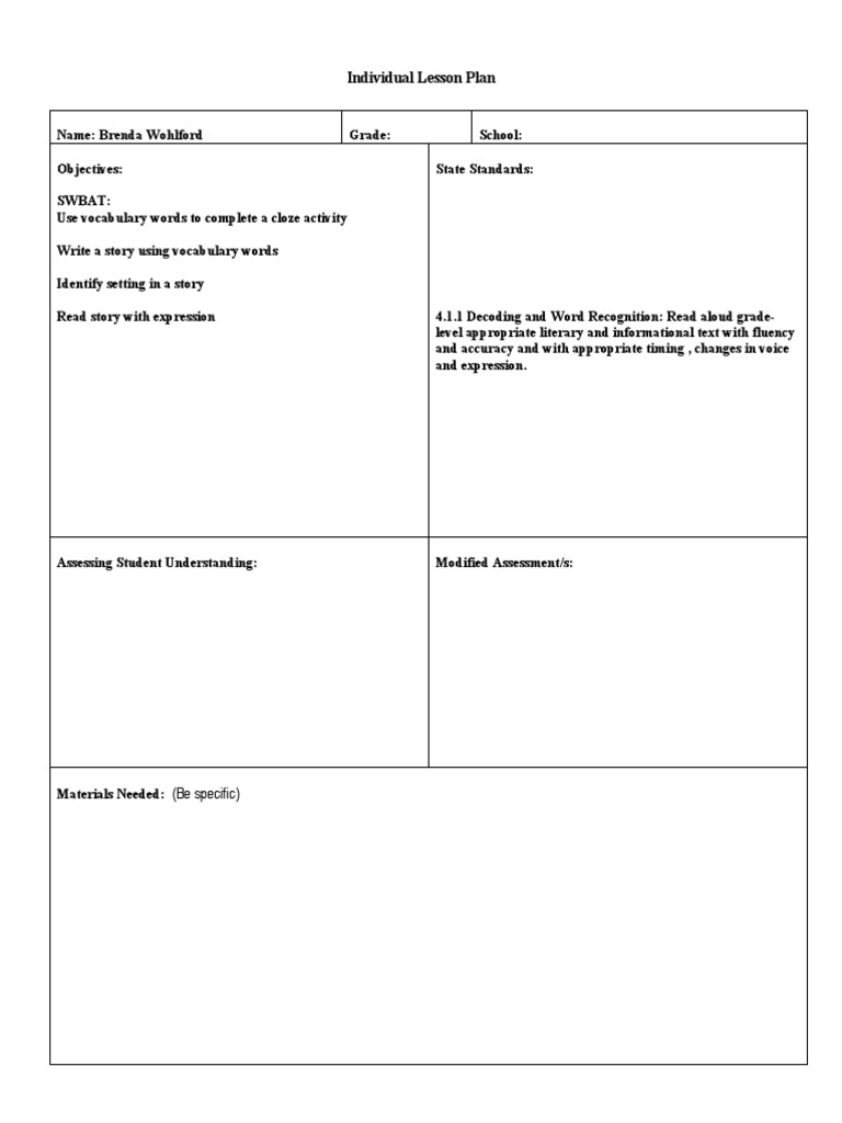 Basal Lesson Plan | PDF | Career & Growth | Language Arts & Discipline