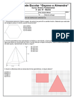 Lista de Exercicios 8 Ano - Perímetro, Area, Volumes e Estatistica