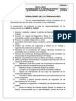 Responsabilidades en El Sistema de Gestión de Seguridad y Salud en El Trabajo