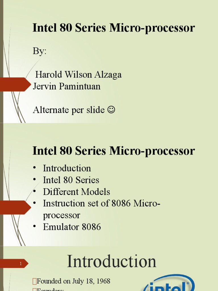 Intel 80 Series Microprocessors Overview | PDF | Microprocessor ...